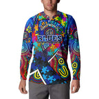 Autism Awareness Australia Carlton Blues Button Sweatshirt Aboriginal Indigenous Art