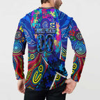 Autism Awareness Australia Carlton Blues Button Sweatshirt Aboriginal Indigenous Art
