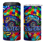 Autism Awareness Australia Carlton Blues 4 in 1 Can Cooler Tumbler Aboriginal Indigenous Art