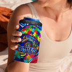 Autism Awareness Australia Carlton Blues 4 in 1 Can Cooler Tumbler Aboriginal Indigenous Art