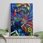 Autism Awareness Australia Carlton Blues Canvas Wall Art Aboriginal Indigenous Art