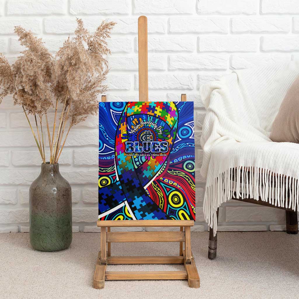 Autism Awareness Australia Carlton Blues Canvas Wall Art Aboriginal Indigenous Art
