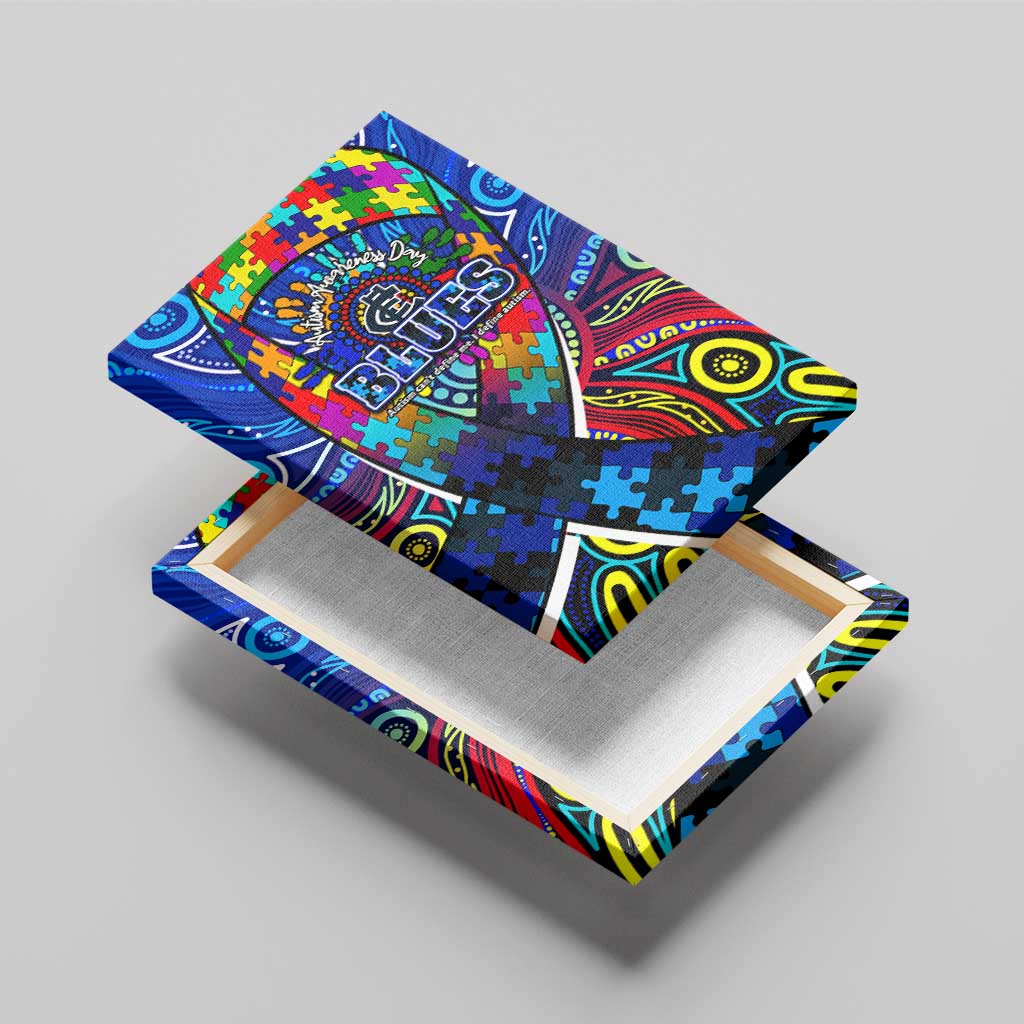 Autism Awareness Australia Carlton Blues Canvas Wall Art Aboriginal Indigenous Art