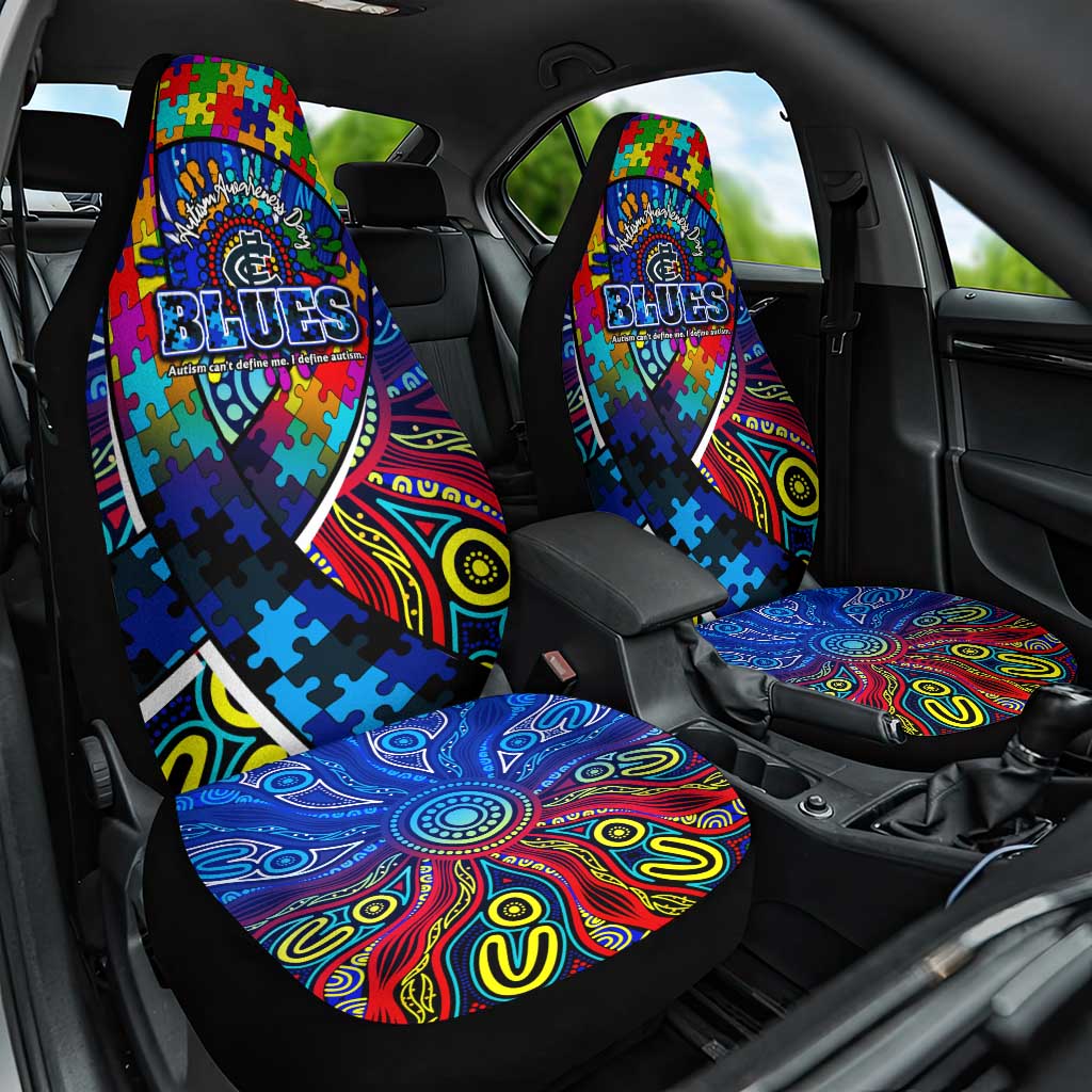 Autism Awareness Australia Carlton Blues Car Seat Cover Aboriginal Indigenous Art