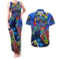 Autism Awareness Australia Carlton Blues Couples Matching Tank Maxi Dress and Hawaiian Shirt Aboriginal Indigenous Art