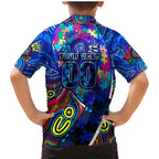 Autism Awareness Australia Carlton Blues Family Matching Mermaid Dress and Hawaiian Shirt Aboriginal Indigenous Art