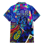 Autism Awareness Australia Carlton Blues Family Matching Mermaid Dress and Hawaiian Shirt Aboriginal Indigenous Art