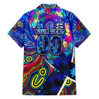 Autism Awareness Australia Carlton Blues Family Matching Off Shoulder Maxi Dress and Hawaiian Shirt Aboriginal Indigenous Art
