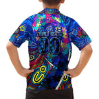 Autism Awareness Australia Carlton Blues Family Matching Summer Maxi Dress and Hawaiian Shirt Aboriginal Indigenous Art