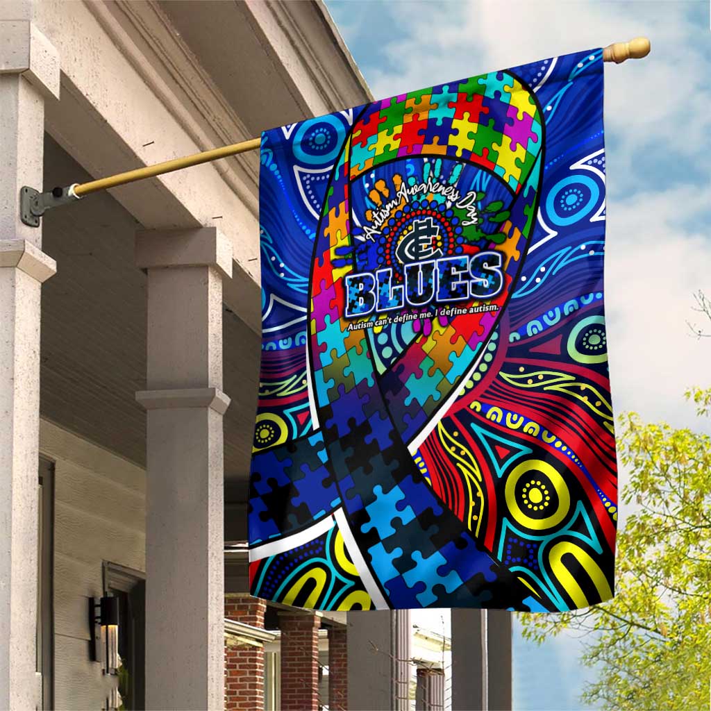 Autism Awareness Australia Carlton Blues Garden Flag Aboriginal Indigenous Art