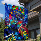 Autism Awareness Australia Carlton Blues Garden Flag Aboriginal Indigenous Art