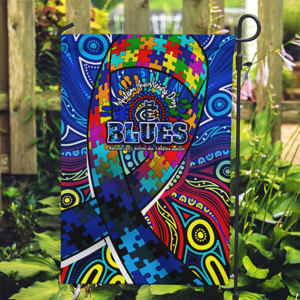 Autism Awareness Australia Carlton Blues Garden Flag Aboriginal Indigenous Art