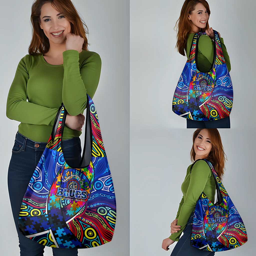 Autism Awareness Australia Carlton Blues Grocery Bag Aboriginal Indigenous Art