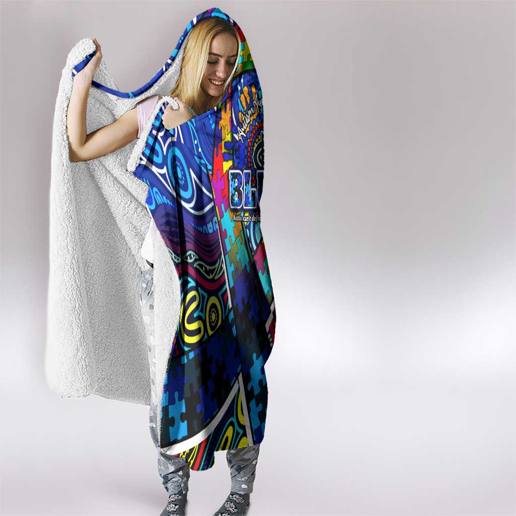 Autism Awareness Australia Carlton Blues Hooded Blanket Aboriginal Indigenous Art