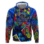 Autism Awareness Australia Carlton Blues Hoodie Aboriginal Indigenous Art