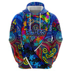 Autism Awareness Australia Carlton Blues Hoodie Aboriginal Indigenous Art