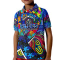 Autism Awareness Australia Carlton Blues Kid Polo Shirt Aboriginal Indigenous Art