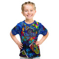 Autism Awareness Australia Carlton Blues Kid T Shirt Aboriginal Indigenous Art