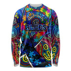Autism Awareness Australia Carlton Blues Long Sleeve Shirt Aboriginal Indigenous Art