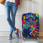 Autism Awareness Australia Carlton Blues Luggage Cover Aboriginal Indigenous Art