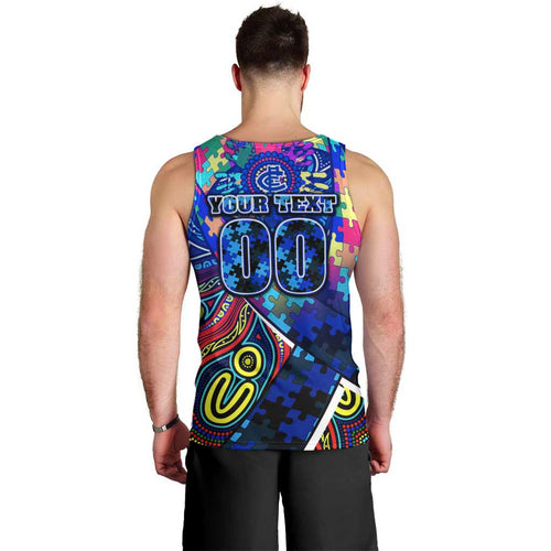 Autism Awareness Australia Carlton Blues Men Tank Top Aboriginal Indigenous Art