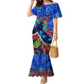 Autism Awareness Australia Carlton Blues Mermaid Dress Aboriginal Indigenous Art