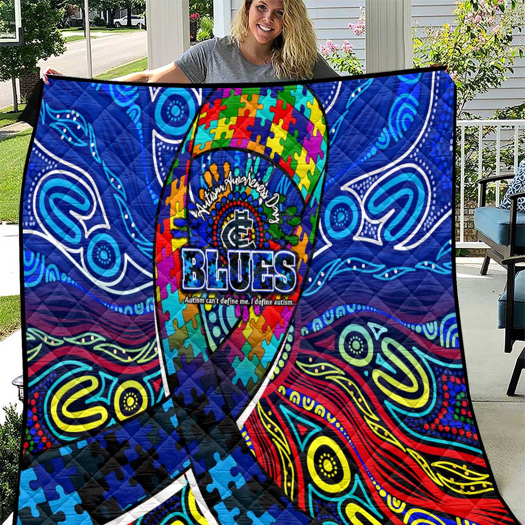 Autism Awareness Australia Carlton Blues Quilt Aboriginal Indigenous Art