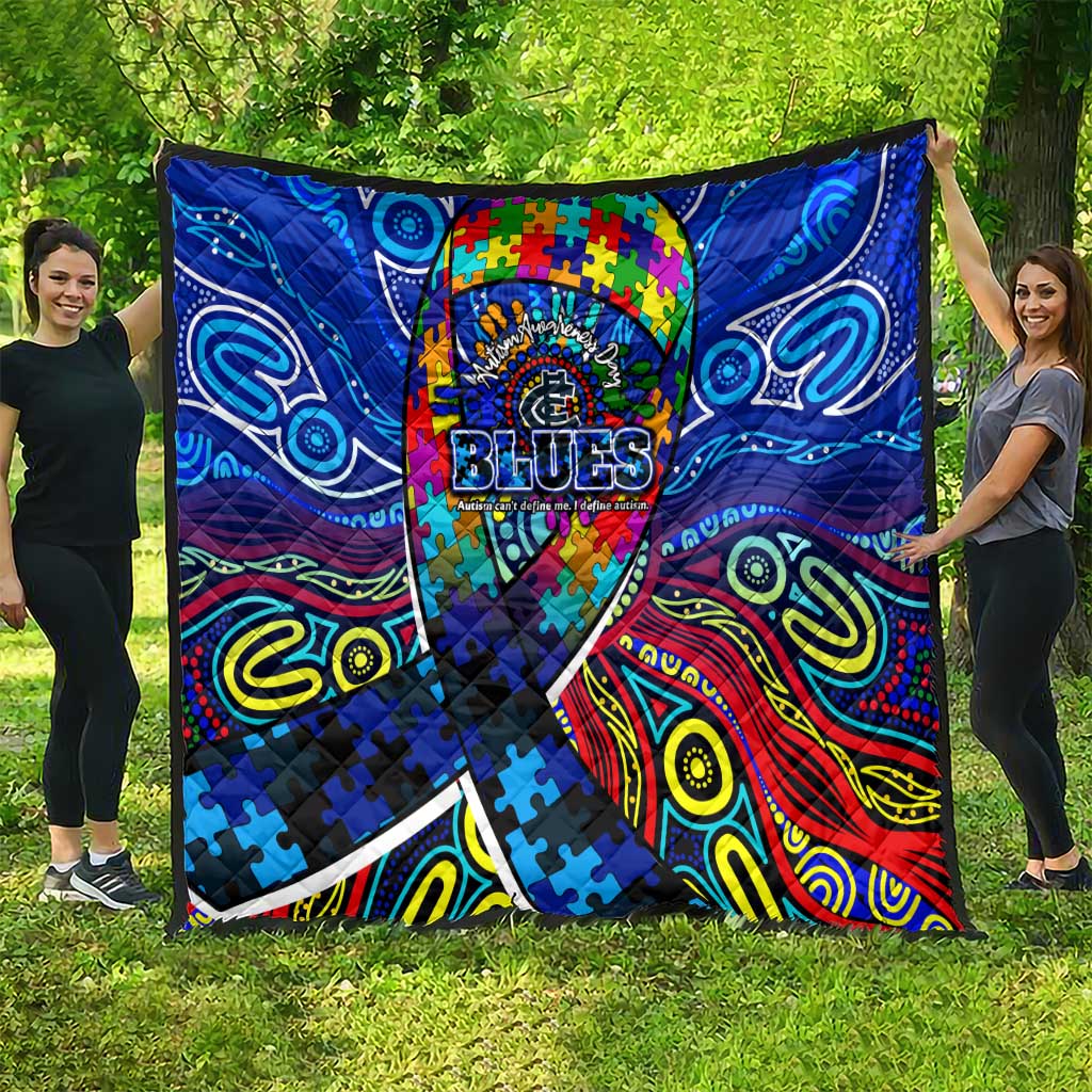 Autism Awareness Australia Carlton Blues Quilt Aboriginal Indigenous Art
