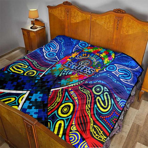 Autism Awareness Australia Carlton Blues Quilt Aboriginal Indigenous Art