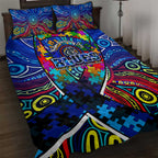 Autism Awareness Australia Carlton Blues Quilt Bed Set Aboriginal Indigenous Art