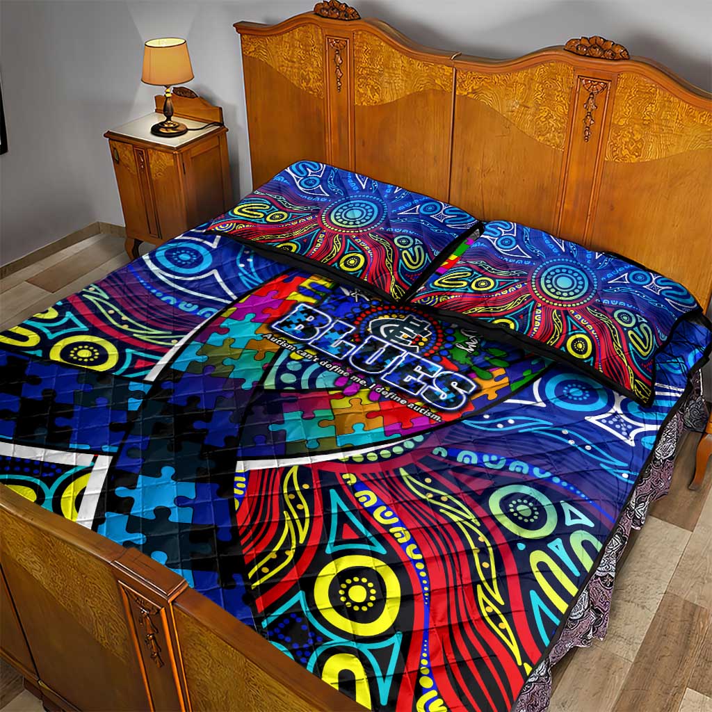 Autism Awareness Australia Carlton Blues Quilt Bed Set Aboriginal Indigenous Art