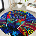 Autism Awareness Australia Carlton Blues Round Carpet Aboriginal Indigenous Art