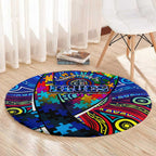 Autism Awareness Australia Carlton Blues Round Carpet Aboriginal Indigenous Art