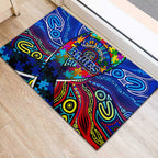 Autism Awareness Australia Carlton Blues Rubber Doormat Aboriginal Indigenous Art
