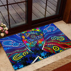 Autism Awareness Australia Carlton Blues Rubber Doormat Aboriginal Indigenous Art