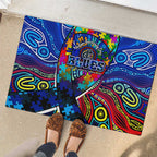 Autism Awareness Australia Carlton Blues Rubber Doormat Aboriginal Indigenous Art
