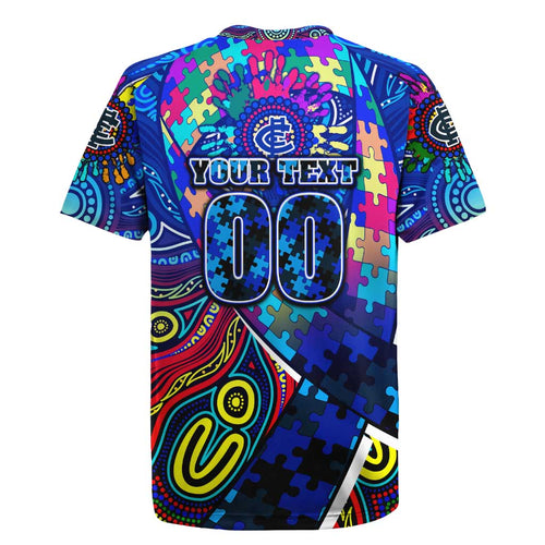 Autism Awareness Australia Carlton Blues Rugby Jersey Aboriginal Indigenous Art