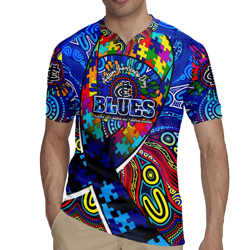 Autism Awareness Australia Carlton Blues Rugby Jersey Aboriginal Indigenous Art