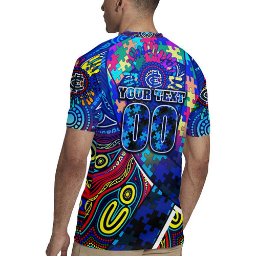 Autism Awareness Australia Carlton Blues Rugby Jersey Aboriginal Indigenous Art