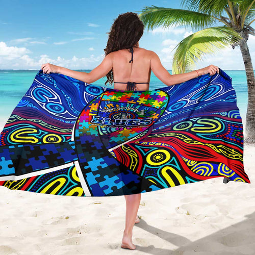 Autism Awareness Australia Carlton Blues Sarong Aboriginal Indigenous Art