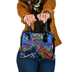 Autism Awareness Australia Carlton Blues Shoulder Handbag Aboriginal Indigenous Art