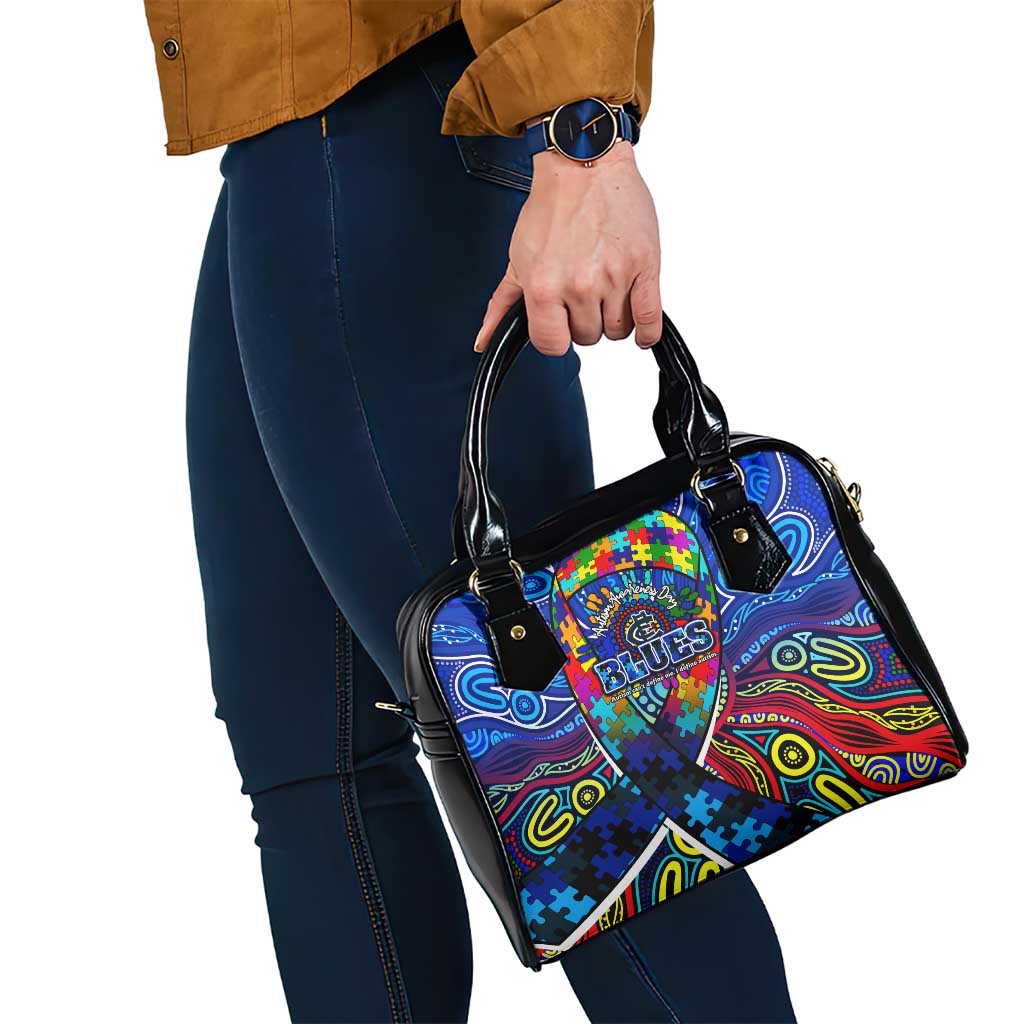 Autism Awareness Australia Carlton Blues Shoulder Handbag Aboriginal Indigenous Art
