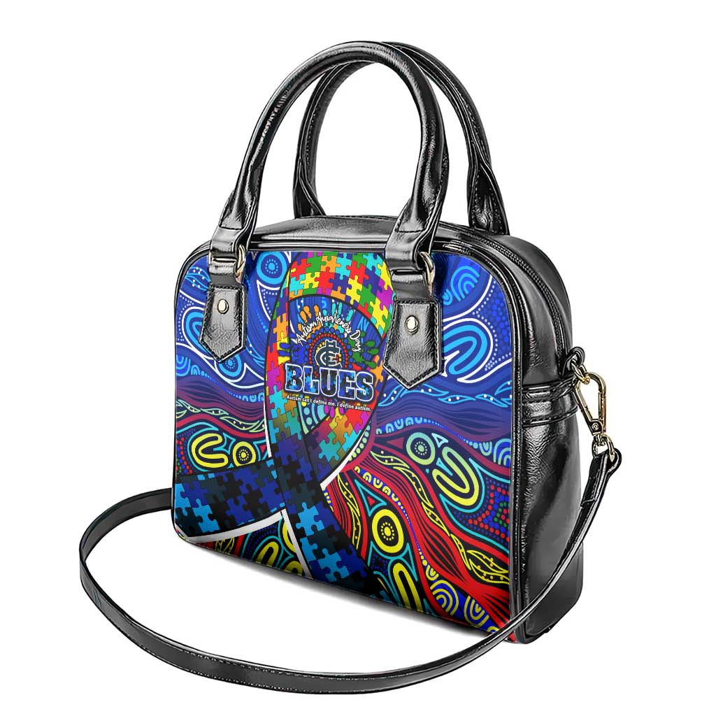 Autism Awareness Australia Carlton Blues Shoulder Handbag Aboriginal Indigenous Art