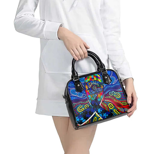 Autism Awareness Australia Carlton Blues Shoulder Handbag Aboriginal Indigenous Art