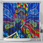 Autism Awareness Australia Carlton Blues Shower Curtain Aboriginal Indigenous Art