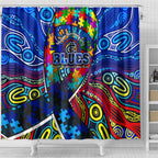 Autism Awareness Australia Carlton Blues Shower Curtain Aboriginal Indigenous Art
