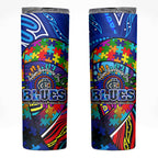 Autism Awareness Australia Carlton Blues Skinny Tumbler Aboriginal Indigenous Art