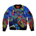 Autism Awareness Australia Carlton Blues Sleeve Zip Bomber Jacket Aboriginal Indigenous Art