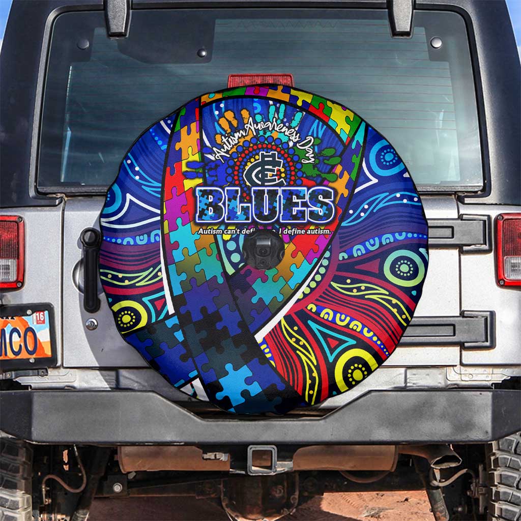 Autism Awareness Australia Carlton Blues Spare Tire Cover Aboriginal Indigenous Art