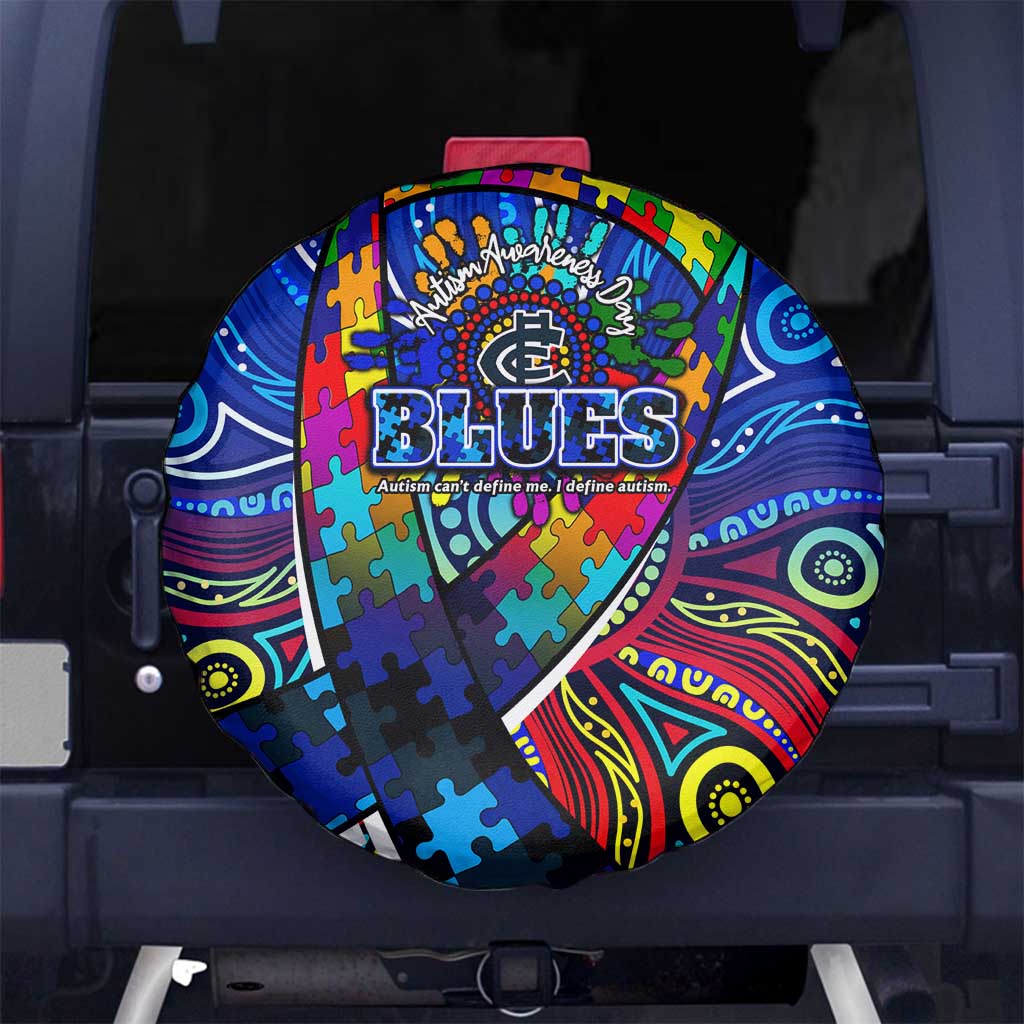 Autism Awareness Australia Carlton Blues Spare Tire Cover Aboriginal Indigenous Art